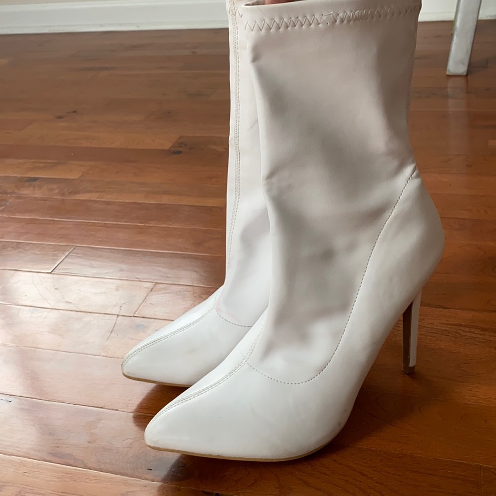 White Bootie Heels